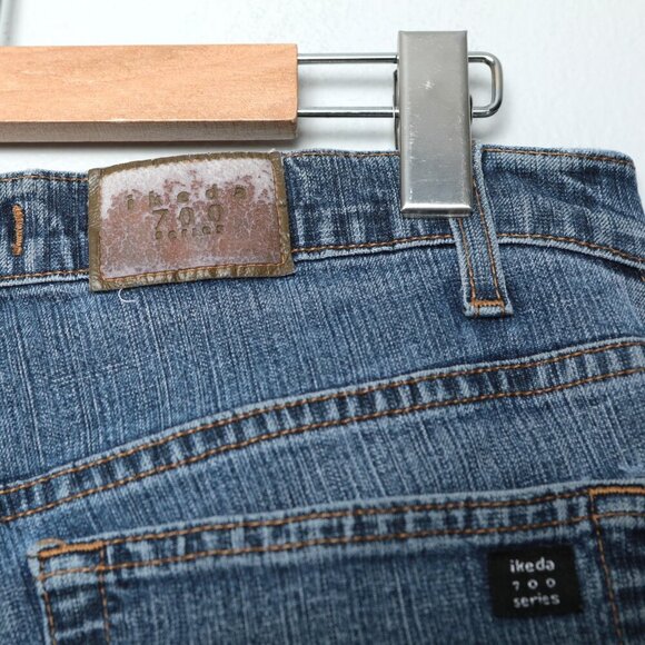 Vintage IKEDA 700 Straight Leg Jeans 90s Y2K Mid Rise Denim Retro Zipper Fly 31 - Picture 12 of 15